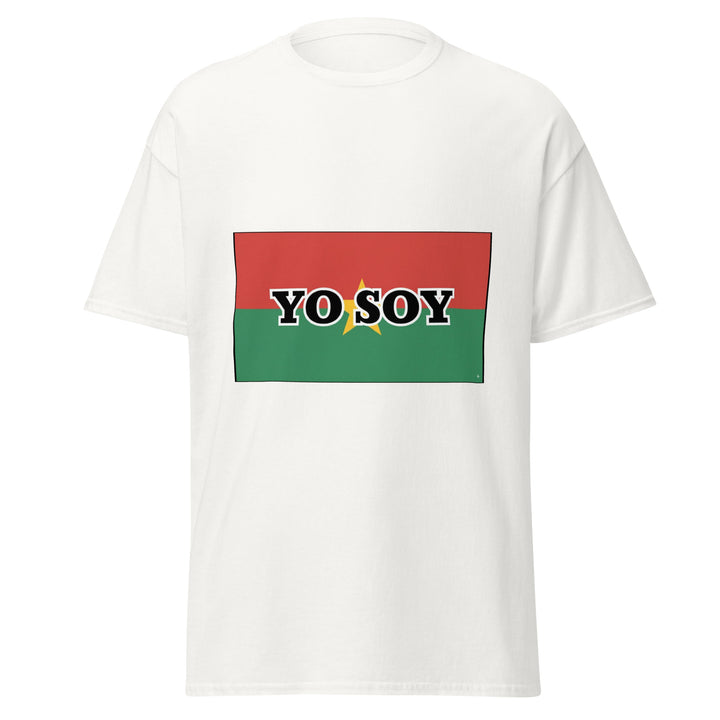White T-shirt with the flag of Burkina Faso and 'YO SOY' text, front view.