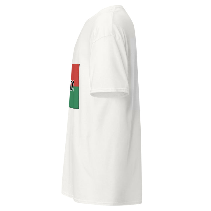 White T-shirt with the flag of Burkina Faso and 'YO SOY' text, left side view.