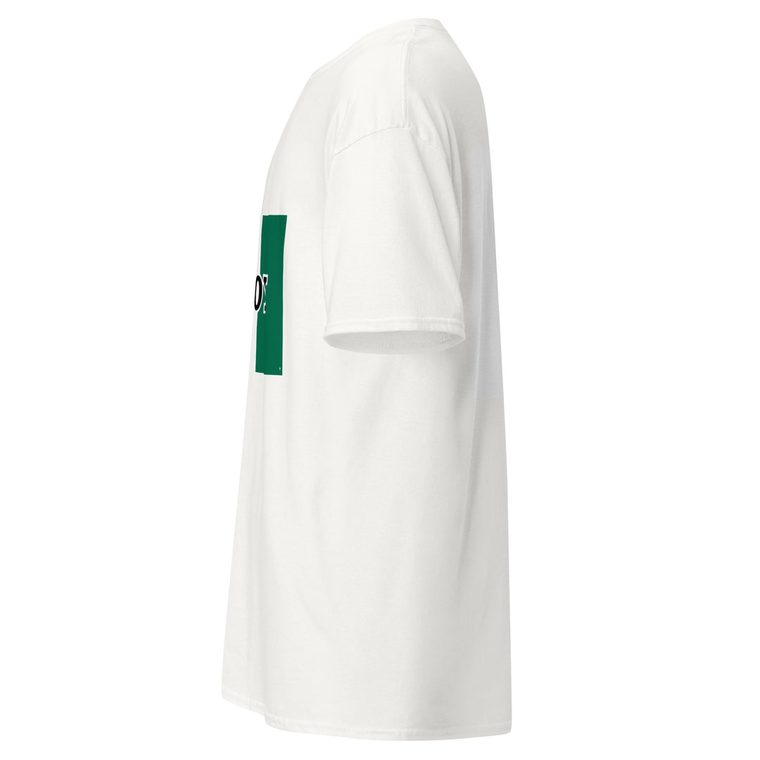 White T-shirt with the Nigerian flag and 'YO SOY' text, left side view.