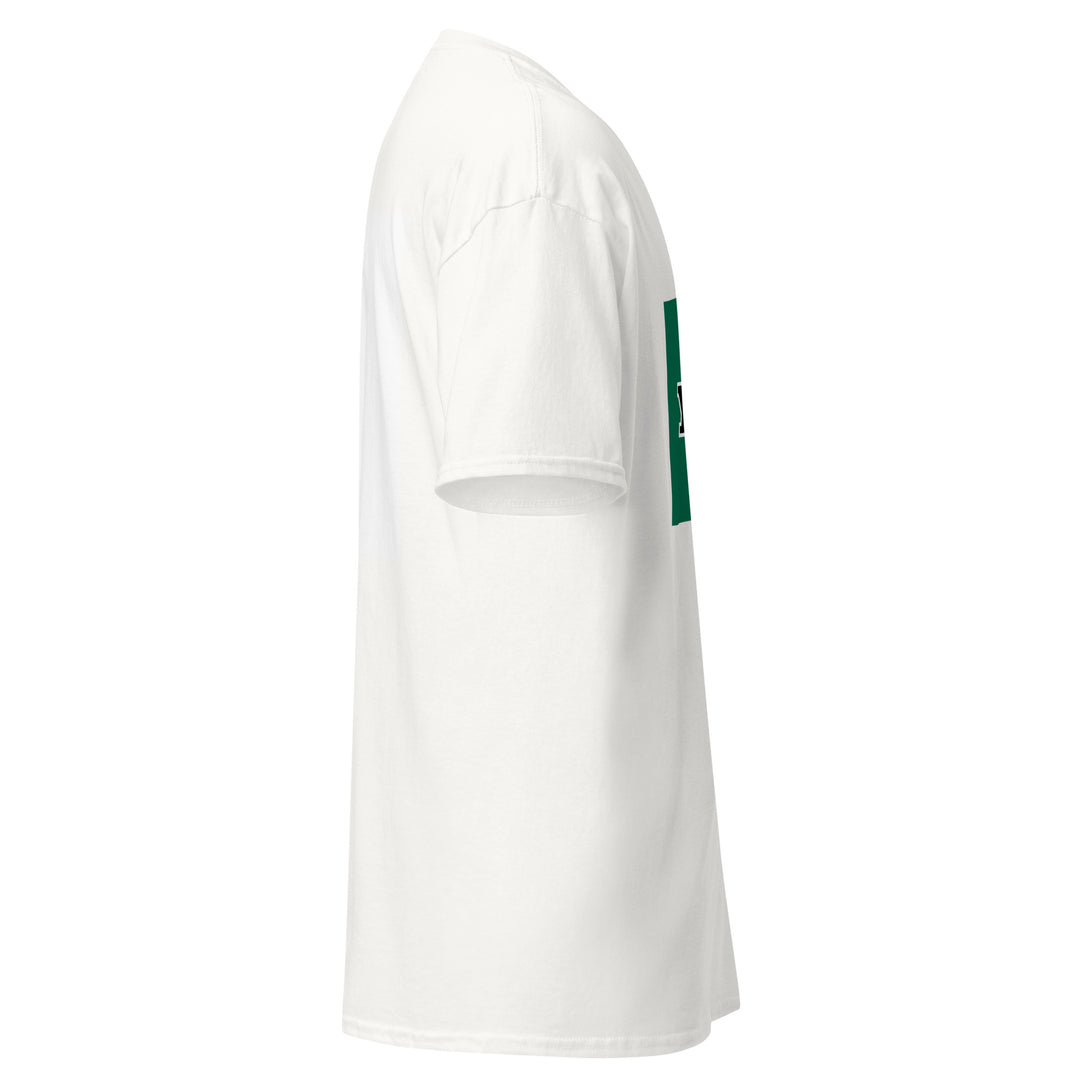 White T-shirt with the Nigerian flag and 'YO SOY' text, right side view.