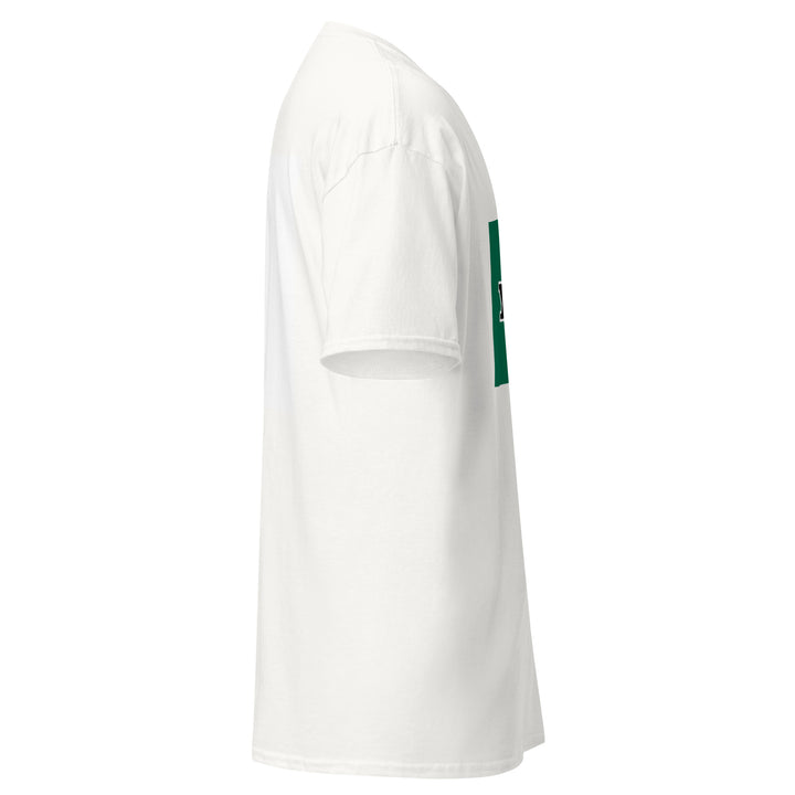 White T-shirt with the Nigerian flag and 'YO SOY' text, right side view.